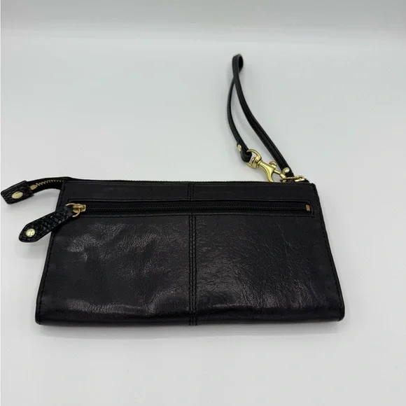 Coach Black Leather Wristlet with Gold Accents - Picture 3 of 6